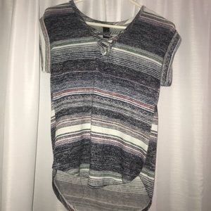 Knitted top multicolor stripe